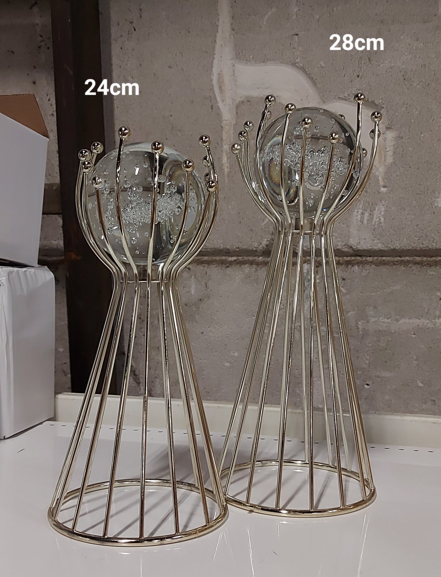 Silverfärgad dekoration 2 st